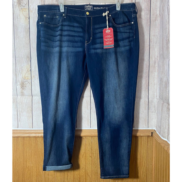 Signature Levis Gold Mid Rise Slim Cuffed Stretch Jeans NWT Size 24M 24 M - Picture 1 of 6